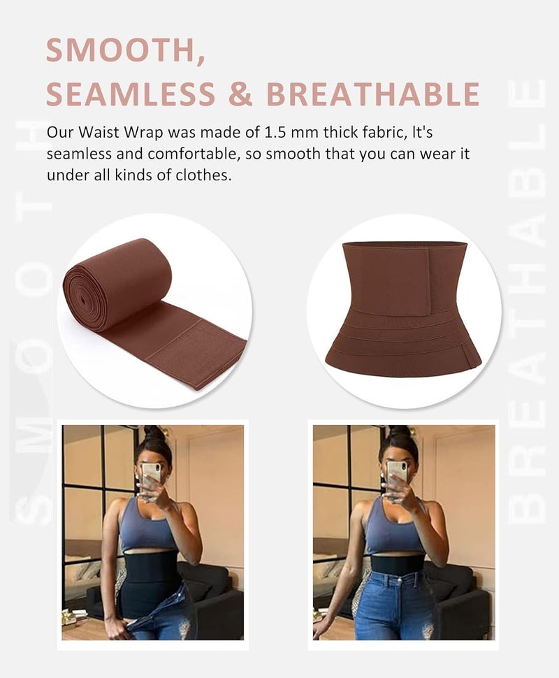 FeelinGirl Waist Trainer for Women Men - Wrap Belt for Stomach Plus Size Tummy - Image 4